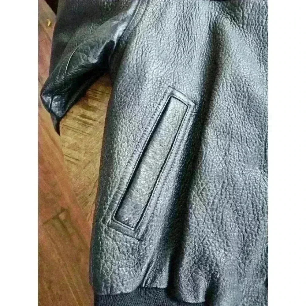 Vintage All Star Cafe " Atlantic City" Genuine Leather Bomber Jacket Men's Large - Picture 14 of 16